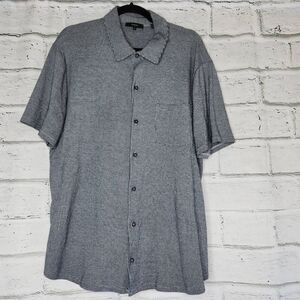 Vince Button Up Shirt Sleeve Shirt 100% Cotton Houndstooth Collared Men XL